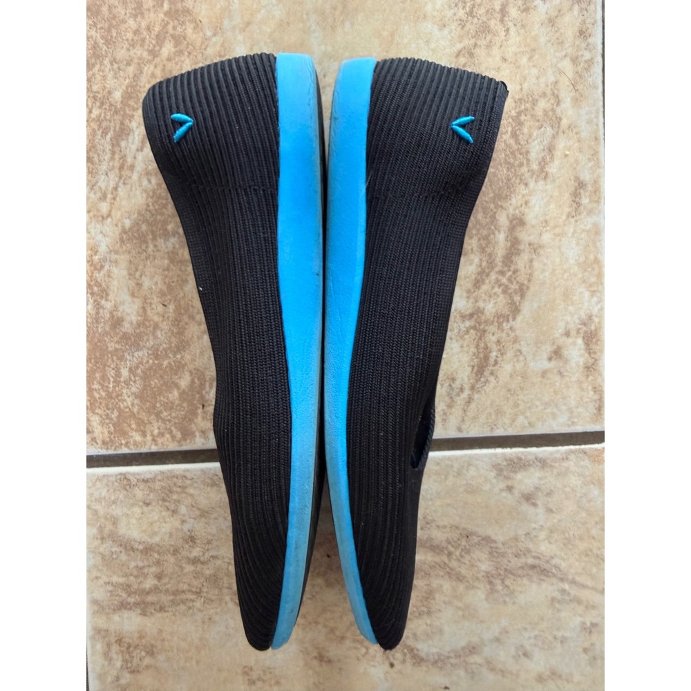 VIVAIA Black Ribbed Knit Square Toe Flats Blue Sole Eco Friendly EU 39.5 Womens - Picture 9 of 9
